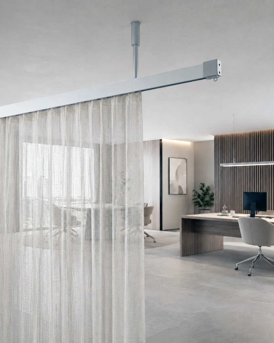 Vorhangschienen im Raum – Wavetex