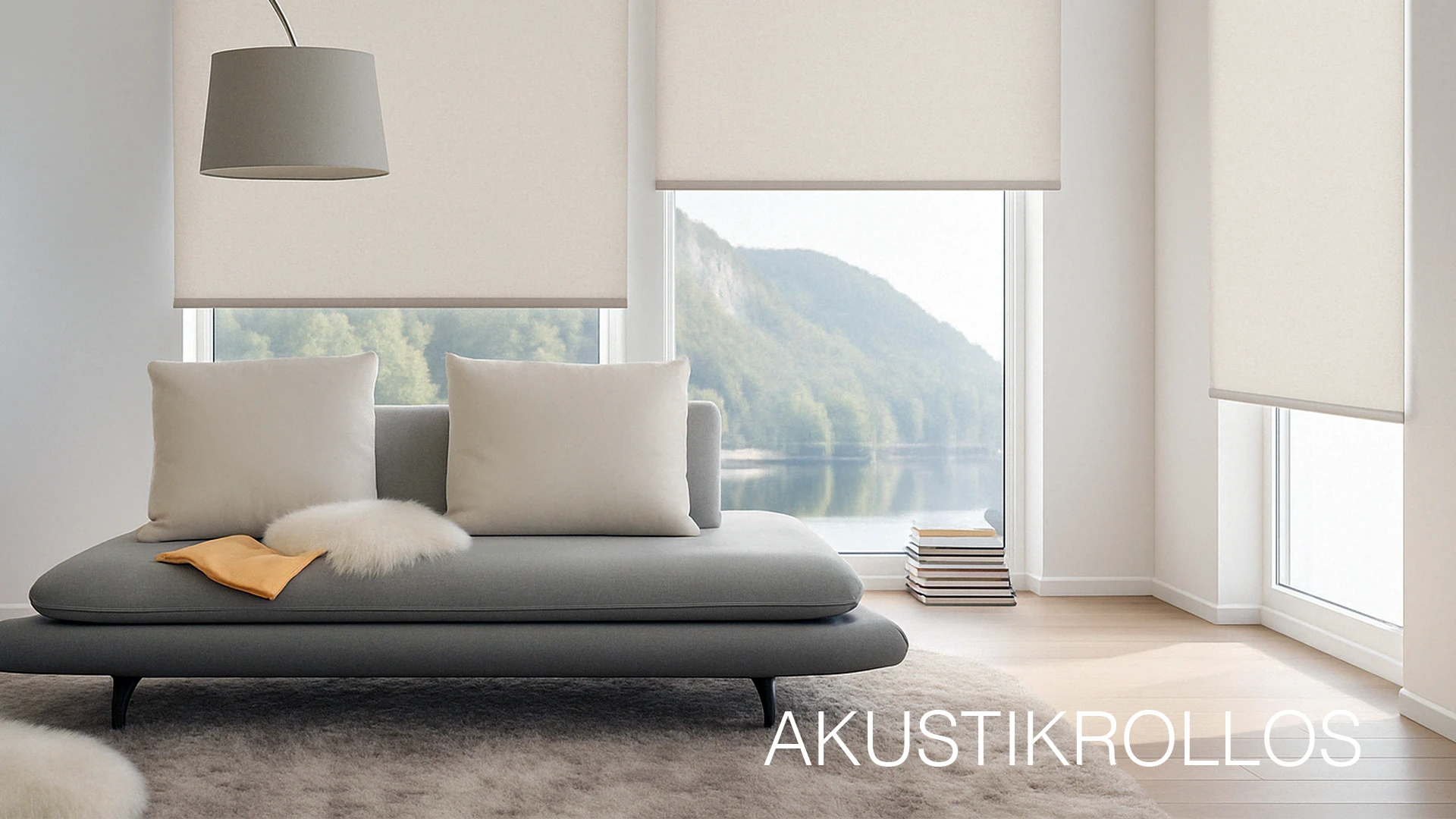 Rollos in Büroraum – minimalistisches Design trifft akustische Effizienz
